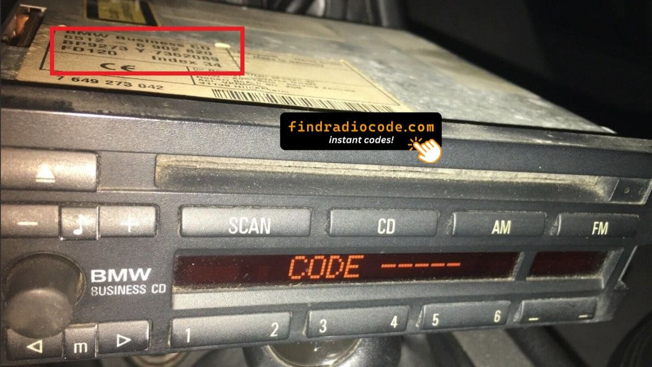 Radio code with serial number for BMW CD43 BP9273
